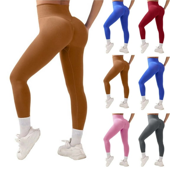 AINIYS Women's Seamless Workout Leggings Fleece Warm High Waist Hidden Scrunch Butt Lifting Athletic Yoga Pants Blue L