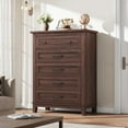thumbnail image 5 of 5-Drawer Dresser for Bedroom, 41.3" Tall Wood Chest of Drawers, Freestanding Storage Closet Organizer with Large Vertical Drawers for Clothes, Bedroom, Living Room, Dorm, 5 of 7