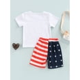 thumbnail image 4 of aturustex Toddler Baby Girl Boy 4th of July Outfit Rainbow Print T-Shirt/Tank Top+American Flag Shorts Summer Clothing Sets (1-5 Years), 4 of 8