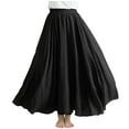 thumbnail image 2 of Babysbule Skirt for Women Plus Size Fashion Women Print Casual Ruched Ruffles Pocket Elastic Waist Bohemian Style Skirts, 2 of 6