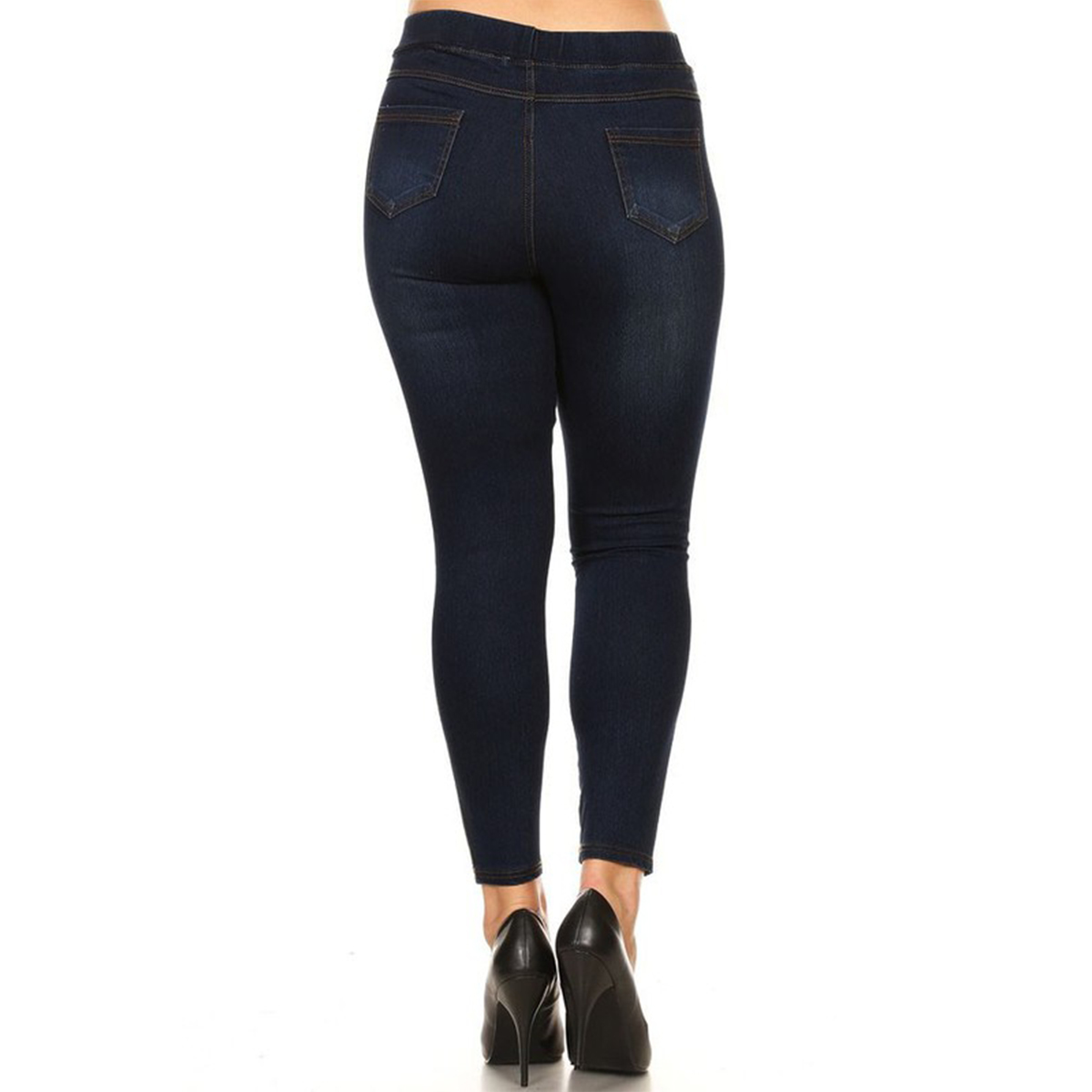 LAVRA Women's True Plus Size Jegging High Waist Jeans Full Length Denim Leggings with Pockets - image 3 of 4