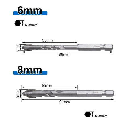 

2Pcs 6Mm-12Mm Drill Bit Eccentric Drill Crooked Head For Drilling Tile