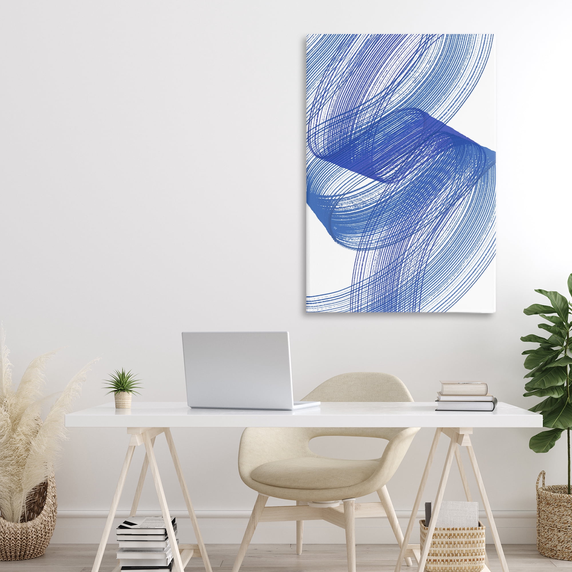Stupell Industries Blue Lines Flowing In Motion Canvas Wall Art, design by Martina Pavlova