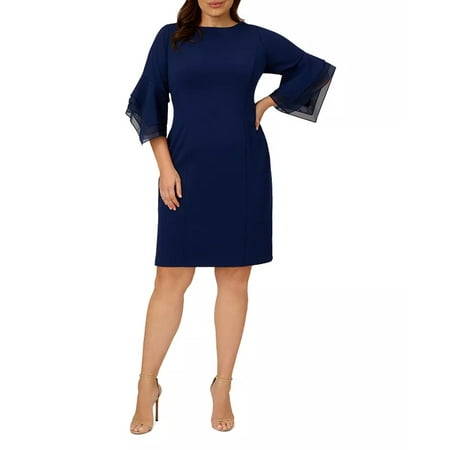 Adrianna Papell Plus Knit Crepe Sheath Dress