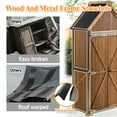 thumbnail image 2 of 67" H Outdoor Storage Cabine, Garden Shed Tool Shed with latch and Metal Frame Structure for Backyard Garden Patio Lawn (Brown), 2 of 9