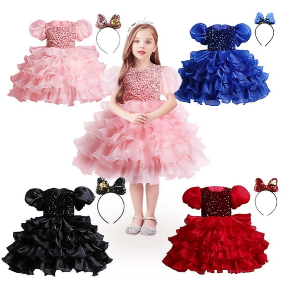 Hicidod Tutu Dress for Girls Sparkly Sequin Tulle Princess Birthday Party Dress for Toddler Girls Kids Prom Sneaker Ball Gown