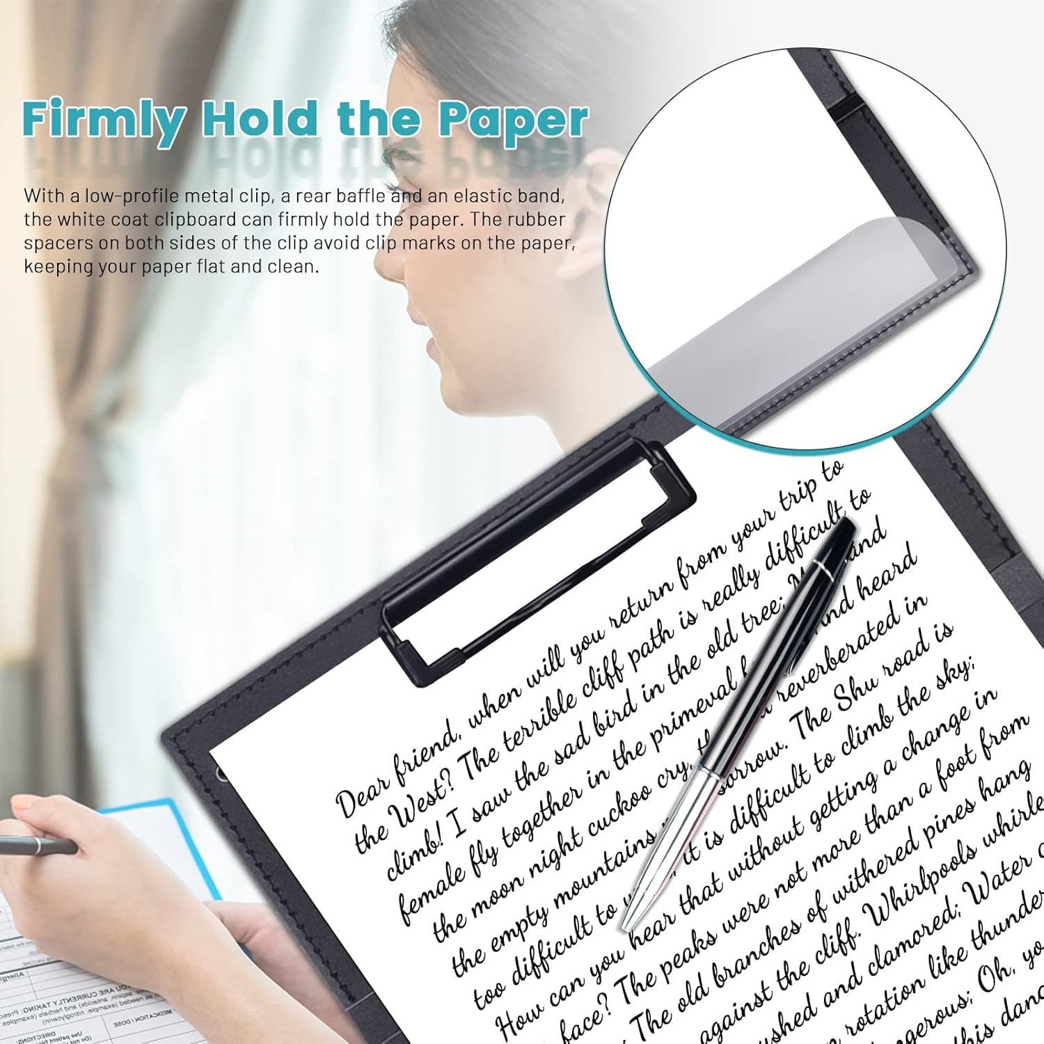 ABPETE Portable Foldable Nursing Clipboard, Folding Metal Clipboard Pocket Size Medical Student, Whitecoat Clipboard Nurse Edition Trifold, Occupational Therapy Clipboard for Doctors (Light Blue)