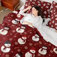 thumbnail image 4 of Manfei Christmas Snowman 7-Piece Twin Bedding,Traditional Snowflake Candy Cane Bedding Comforter Set,Red White,Christmas Reversible, 4 of 6