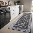 thumbnail image 2 of YOUFORTONG 3x6 Hallway Washable Runner Rug,Vintage Soft Non-Slip Farmhouse Rug, Indoor Carpet for Kitchen Entryway Bathroom Living Room Bedroom,Black, 2 of 8