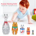 thumbnail image 3 of 10pcs/Set Basswood Panda Nesting Dolls Handmade Matryoshka Dolls Toys Gift, 3 of 7