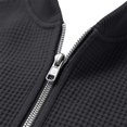 thumbnail image 5 of hotojiny Mens Quarter Zip Pullover Casual Textured Golf Shirts Lightweight Long Sleeve Sweatshirt for Hiking Workout(Dark Gray,XX-Large), 5 of 7