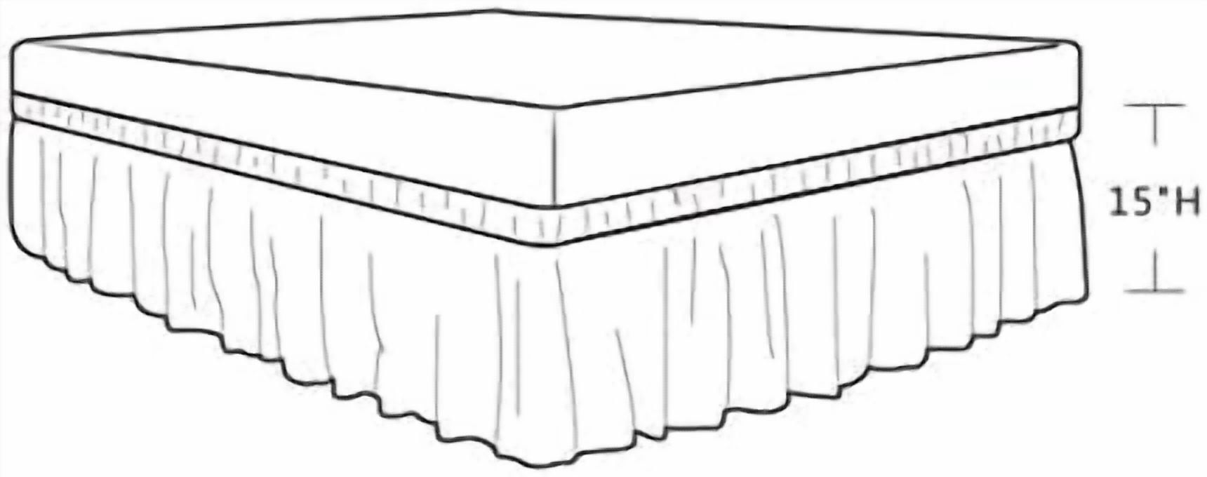 Wrap Around Bed Skirts with Split Corners for Full Beds 15" Drop, Dark Grey Adjustable Elastic Dust Ruffles Easy Fit Wrinkle Resistant Silky Luxurious Fabric Machine Washable