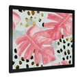 thumbnail image 2 of Designart 'Rough Brush Strokes Pink Colored Monstera II' Tropical Framed Art Print, 2 of 4