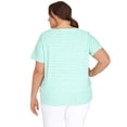 thumbnail image 2 of Alfred Dunner Womens Plus-Size Stripe Texture Knit Top With Necklace, 2 of 6