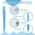 thumbnail image 3 of Uxcell 12Pcs Erasable Gel Pens, 0.5mm Fine Point Heat Erasable Marking Pen with Cap Smooth Writing Fabric Markers for Sewing Drawing Writing Planner, Sky Blue Ink, 3 of 6