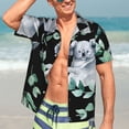 thumbnail image 5 of Lsque Cartoon Koala Bear pattern Hawaiian Shirt for Men, Unisex Summer Beach Casual Short Sleeve Button Down Shirts-XX-Large, 5 of 9