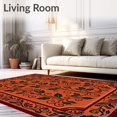 thumbnail image 2 of ODIKA 8'x10' Machine Washable Non-Slip Area Rug, Holly Berry Vine Scroll Holiday Decorative Floor High Traffic Rug, Orange, 615357, 2 of 7