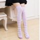 thumbnail image 1 of Medias hasta la rodilla para mujer, medias japonesas de color a rayas, medias hasta el muslo para estudiantes, calcetines altos, 1 of 6