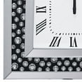 thumbnail image 2 of Beveled Mirror Frame Textured Analog Wall Clock Black & White, 2 of 2