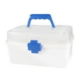 thumbnail image 1 of Unique Bargains Boîte de Rangement pour Médicaments à 5 Compartiments Blanc Bleu Foncé, 1 of 1