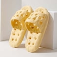 thumbnail image 2 of HNMKIU Unisex Openwork Bath Slippers for Couples Water Friendly for Outdoor Shower and Indoor Home Comfort Women's Slippers Yellow,37, 2 of 6