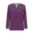 thumbnail image 6 of YLSDY Men's Long Sleeve Henley T-Shirt Notch Neck Casual Slim Fit Lightweight Top Purple L, 6 of 7