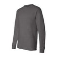 thumbnail image 3 of Hanes Men’s Beefy-T Long Sleeve T-Shirt, Crew Neck, Durable Pre-Shrunk Cotton, Charcoal Heather, S, 3 of 4