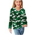 thumbnail image 6 of dazeni Kids Camouflage Long Sleeve Shirts Boys Girls Camo V Neck Tee Casual Sport Tops Blouse, 6 of 8