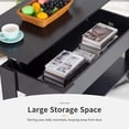 thumbnail image 5 of Table Basse Noire à Plateau Relevable avec Rangement Caché, Table de Salon Moderne en Bois de 39,4 Pouces avec Tablette Inférieure, 5 of 5