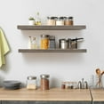 thumbnail image 6 of 24 inch Floating Shelves, 8 Inch Deep Wooden Wall Shelves Set of 2, Rustic Farmhouse Wall Mounted Shelves for Bathroom Kitchen Living Room Bedroom, 6 of 7