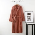thumbnail image 2 of Womens Fashion Robe Bathrobe Lengthening Keep Warm Lapel Same Style For Men And Women Long Sleeve, 2 of 6