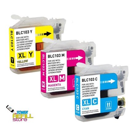 Compatible Brother LC103C LC103M LC103Y 3PK (LC-103) Ink Cartridges for ...