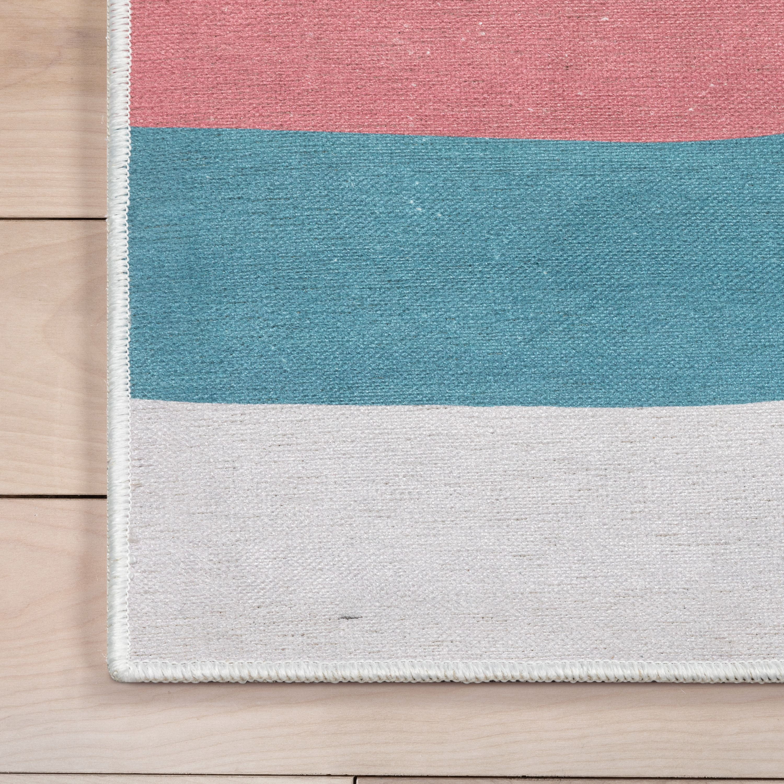 Well Woven Kids Rugs Kaleidoscope Rainbow Kids Geometric Pattern Multi Color Pastel Flat Pile Easy to Clean 7'7" x 9'10" Area Rug for Living Room Dining Room Bedroom and Kitchen