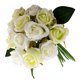 thumbnail image 5 of Ramo de rosas artificiales de 12 cabezas, paquete de flores de simulación, decoración del hogar, adorno de flores falsas para bodas, blanco verde seitruly HA7941-01B, 5 of 6