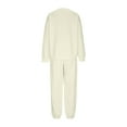 thumbnail image 6 of YUGYXL Women's 2 Piece Outfit Sweater Lounge Sets Long Sleeve Knit Pullover and Pant Tracksuit Loungewear Winter Fashion Beige S, 6 of 6