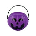 thumbnail image 2 of Purple Halloween Bucket, Candy Pail, Plastic Kids Bucket with Handle, Small 7.2x5.5x4cm Portable Halloween Party Decoration, Trick Or Treat Container, 2 of 9