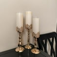 thumbnail image 3 of Candle Holders for Pillar Candles Set of 3 Gold Vintage Tall Candle Holders Decorative Large Table Centerpieces Candle Stand Decor, 3 of 12