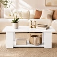 thumbnail image 5 of Costway Coffee Table 2-Tier Modern Center Cocktail Table W/Storage Shelf for Living Room White, 5 of 11