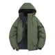 thumbnail image 1 of Ceisia Men's solid color waterproof warm hooded jacket long sleeve Gift outerwear, 1 of 8