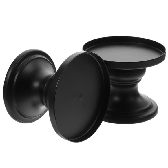 2 pcs Black Metal Candle Holders Pillar Candle Holders Candlestick Candle Holders for Home