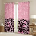 thumbnail image 2 of jejeloiu Cartoon Cheetah Pattern Black Out Curtains,Chic Glitter Print Curtains Pack of 2 (42x63 Each),Pink Leopard Print Bedroom Curtains For Girls Teens,Breathable Home Decor, 2 of 6