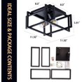 thumbnail image 3 of AIR-Black Flush Mount Ceiling Lights Fixtures, 2-Light Farmhouse Rectangle Close to Ceiling Lighting, Industrial Retro Farmhouse Square Ceiling Light for Entry, Kitchen, Hallway, 3 of 4