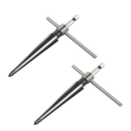 

2pcs Hand Held Tapered Reamer T Handle 6 Flute Beveling Cutting Drill Tool