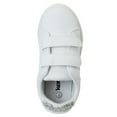thumbnail image 2 of Kensie Girl Girls Glitter Hook and Loop Casual Sneakers, Toddler and Little Kids White with Silver Stars , Size 8, 2 of 8