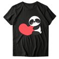 thumbnail image 5 of Gibobby Playera de Manga Corta con Cuello Redondo Camiseta informal a la para mujer, camiseta con estampado animales amor , camisetas manga corta con cuello redondo,(Negro,M), 5 of 5