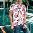 thumbnail image 6 of Hirioo Rose Flowers for Men's Baseball T-shirt Shirts Short Sleeve Casual Summer Button Stretch T Shirts,Size S-4XL-X-Large, 6 of 7