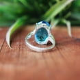 thumbnail image 4 of Sky Blue Topaz Ring, 925 Silver Ring, Prong Setting Ring, Oval Faceted Gemstone Ring, Bold Elegant Ring, Statement Ring, Women's Pretty Ring, 4 of 8