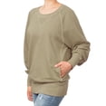 thumbnail image 3 of MixMatchy Women's Solid Pigment Dyed French Terry Side Pockets Pullover Sweatshirt Top, 3 of 5