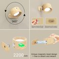 thumbnail image 4 of Luz de pared Koopala, paquete de 3, LED recargable con control remoto y acabado en madera, 4 of 7