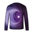 thumbnail image 4 of Blusas y camisas de manga larga con cuello redondo para hombre, blusa informal de manga larga con cuello redondo y estampado de rayas, blusa de poliéster para hombre, 4 of 5